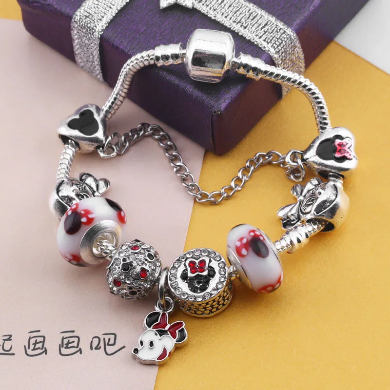 Wholesale-925 Murano Dog pendant Charm beads bracelet fit Pandora Cartoon bracelet jewelry