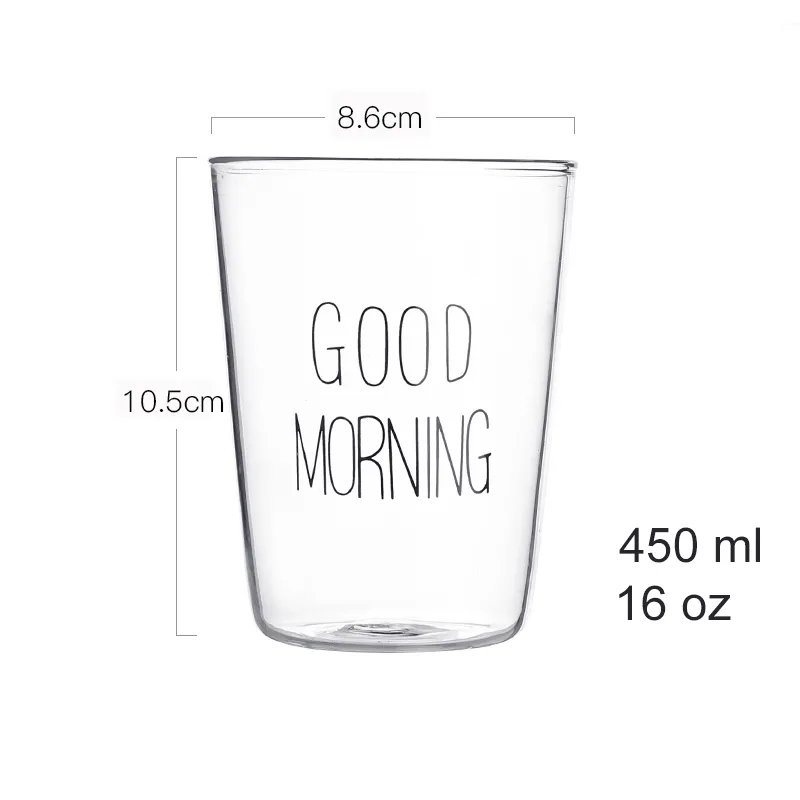 Taza de leche de café de cristal creativa de gran capacidad con mango de  vidrio transparente taza de desayuno de buenos días tazas para cóctel café  – Los mejores productos en la