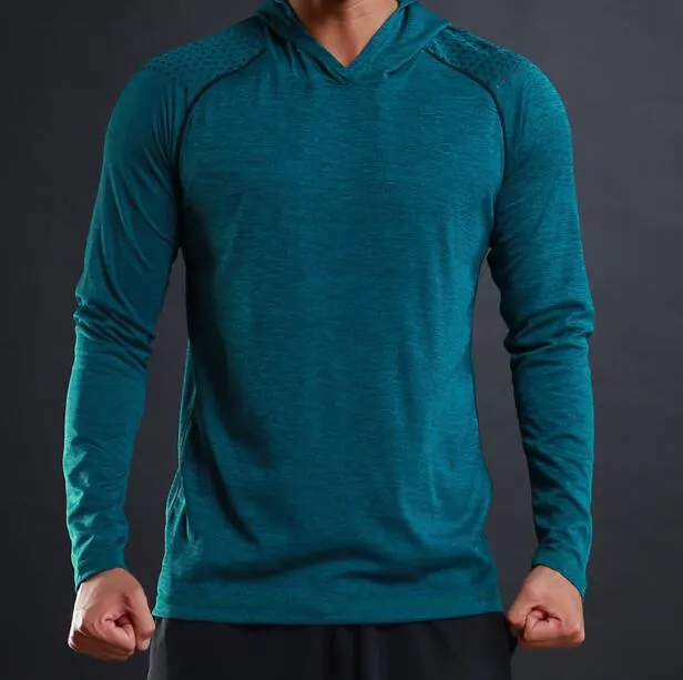 Maglione sportivo invernale da uomo T-shirt Bodybuilding Autunno Camicie da uomo Magliette casual Manica slim Top T-shirt elasticizzata con cappuccio camicia firmata rhude tshirt vestiti t-shirt