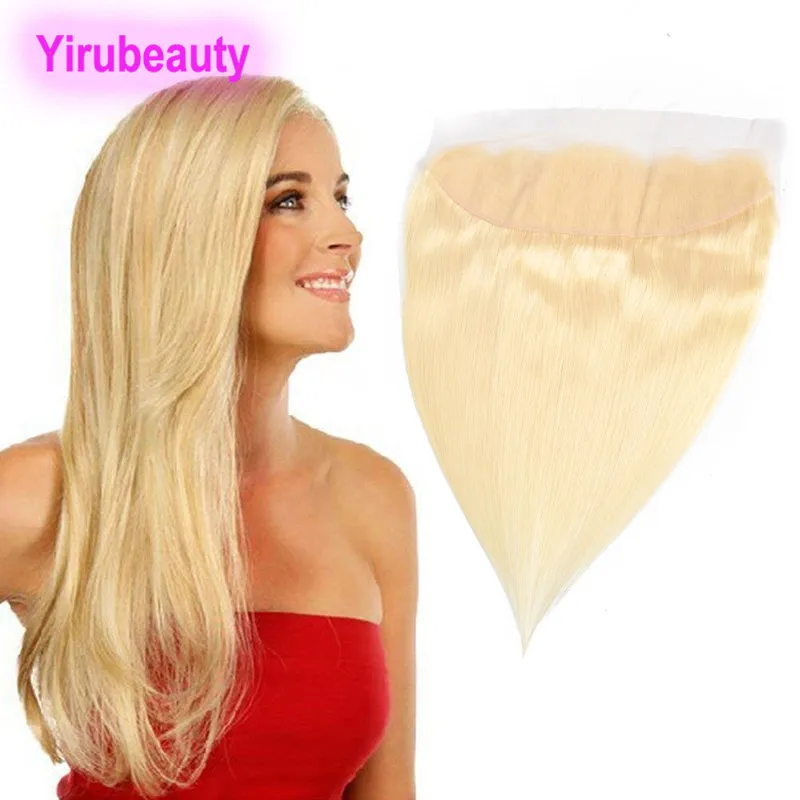 Peruanisches 13X4 Lace Frontal 613 # Blondes seidiges gerades Menschenhaar Reines Haar Frontals mit Babyhaaren von Ohr zu Ohr