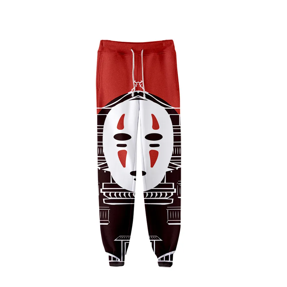 Anime Spirited Away No Face Man 3D Joggers Pants Män Kvinnor Roliga tecknade Sweatpants Sport Hip Hop Trousers260V