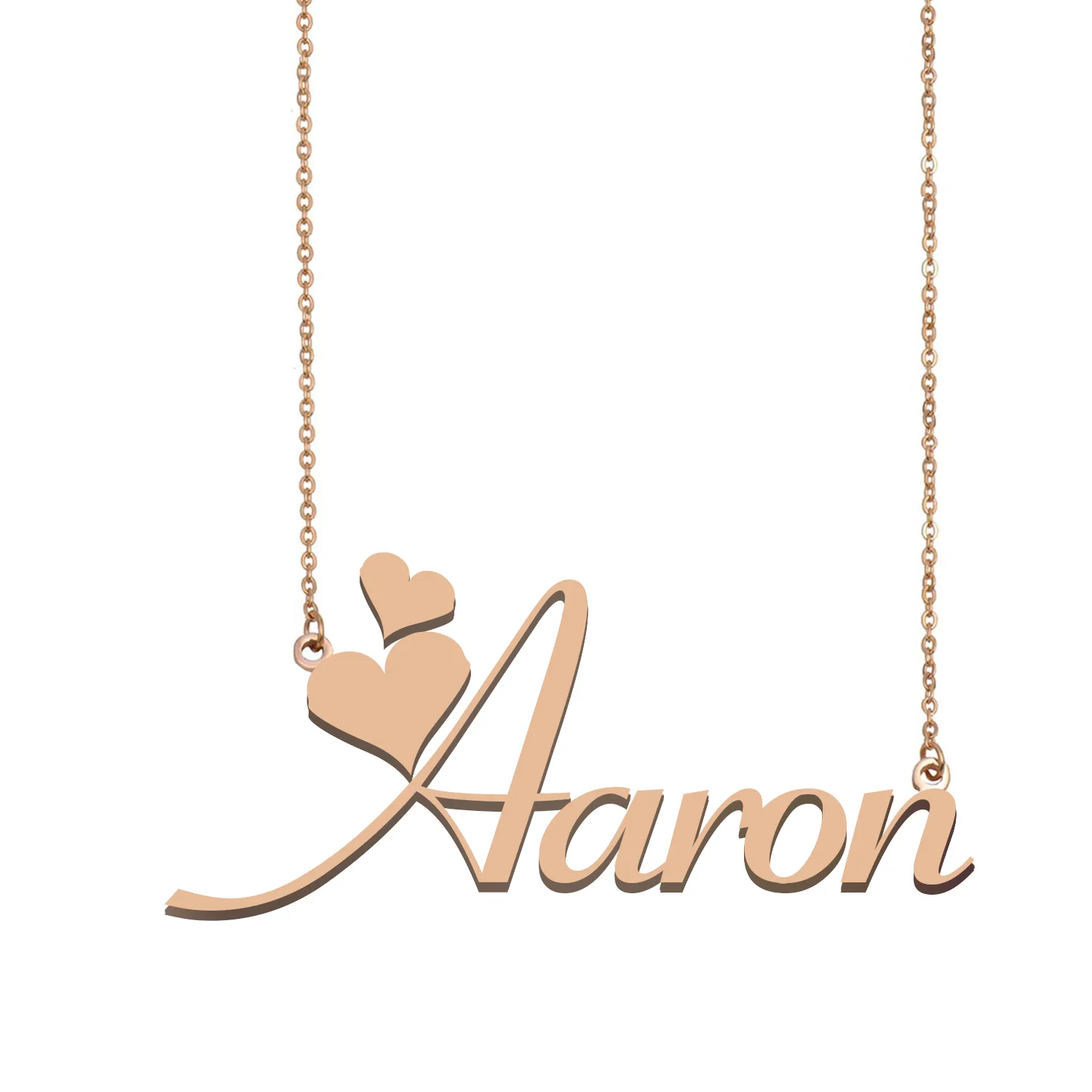 Aaron-Namenskettenanhänger für Frauen und Mädchen, Geburtstagsgeschenk, individueller Schmuck für beste Freunde für Kinder aus 18 Karat vergoldetem Edelstahl