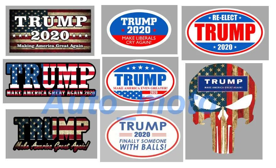 8 types Trump 2020 Car Reflective Stickers America President General Election Vehicle Paster Trump decal Decoration bumper Wall Stickers