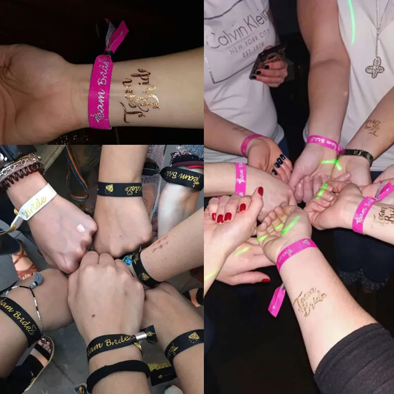 11 Set Di Bracciali Per Addio Al Nubilato, 1 X Bride, 10 X Team Bride, Per Festa Di Nozze,Braccialetti Sposa,Decorazione Addio Al Nubilato,bianco E