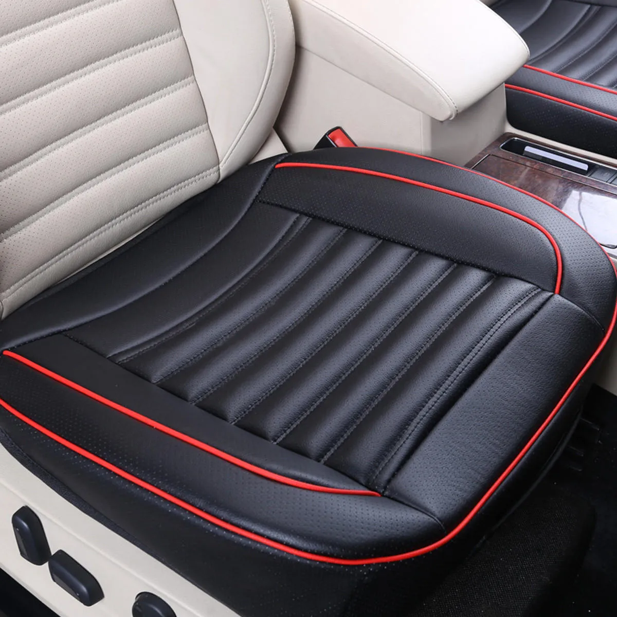 50x52cm Car Seat Cover PU Leather Auto Chair Cushion Mat Buckwhear