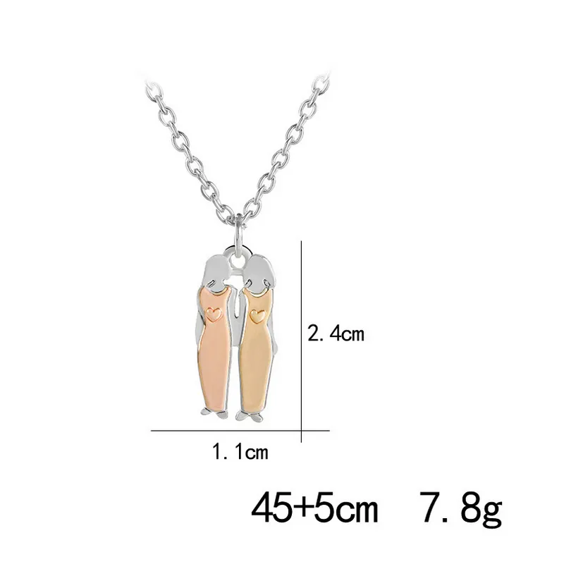 Set 2 Catene Amicizia In Acciaio Inox Con Zirconi - Collane Pendenti Per Amici, Unisex