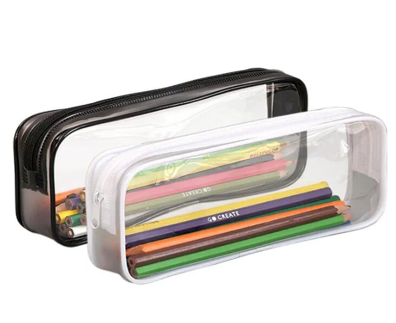 Clear Pencil Bag, Clear Exam Pencil Case, Waterproof Pvc Zippered Comestic  Storage Pouch, Travel Luggage Pouch Make Up