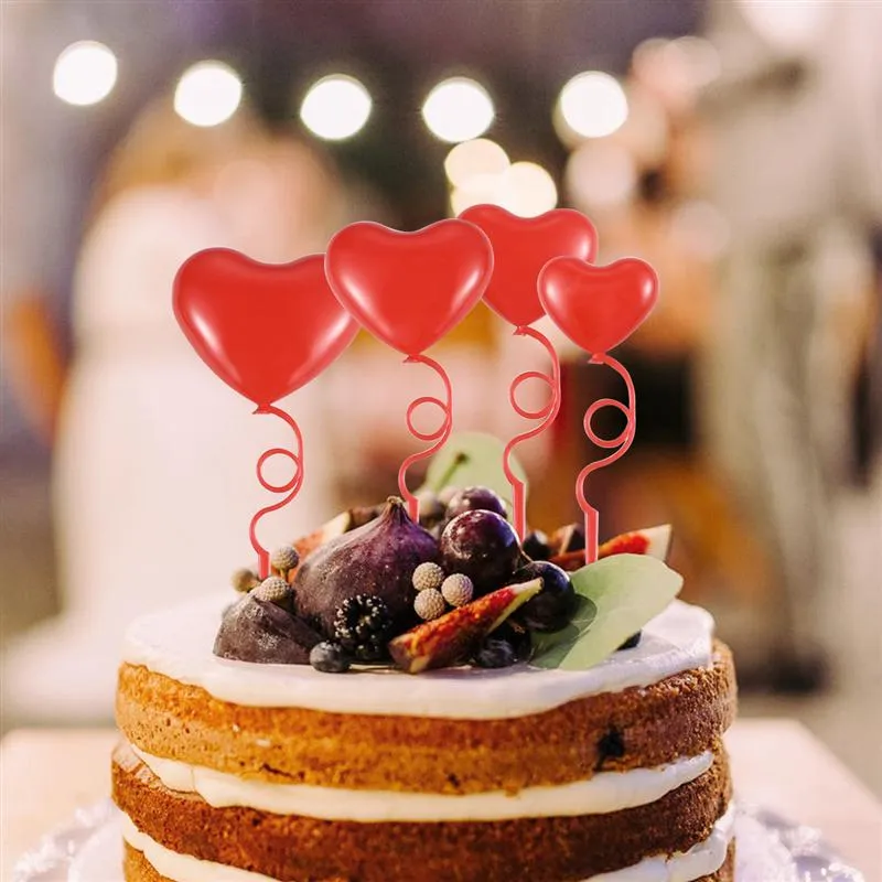 24pcs SAN VALENTINO TORTA Ornament bella CUORE TORTA Picks 