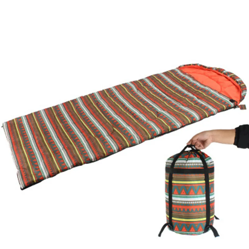 Sac de couchage rectangulaire Équipement de camping portable Type d'enveloppe Sacs de sommeil Imperméable Élargir Épaissir Garder au chaud Randonnée en plein air ZZA1049