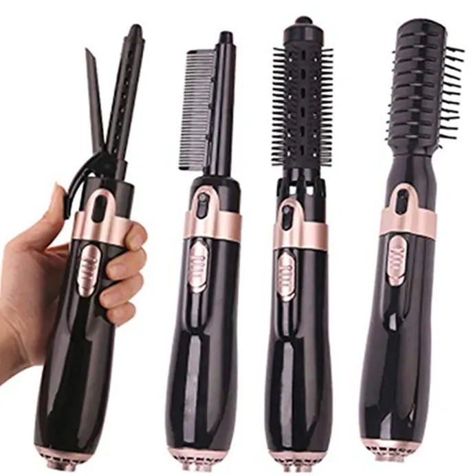 전문 헤어 드라이어 브러시 4 in 1 hair straightener curler 빗 전기 타격 건조기 빗 머리 브러시 롤러 styler cy94-3