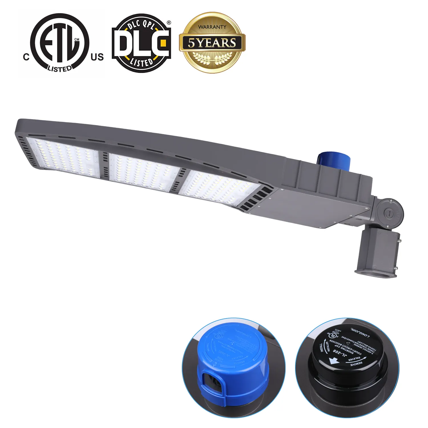 DLC ETL LED SHOEBBOX القطب أضواء وقوف السيارات، 300W 480W 5000K الأسلاك المباشرة AC 100-277V، IP65 ضوء الشارع، الحرة الضوئية