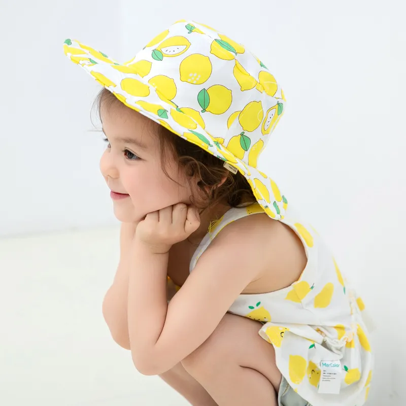 Caps Hats Oloey 2021 Summer Cool Fresh Bucket Hat Children Lemon