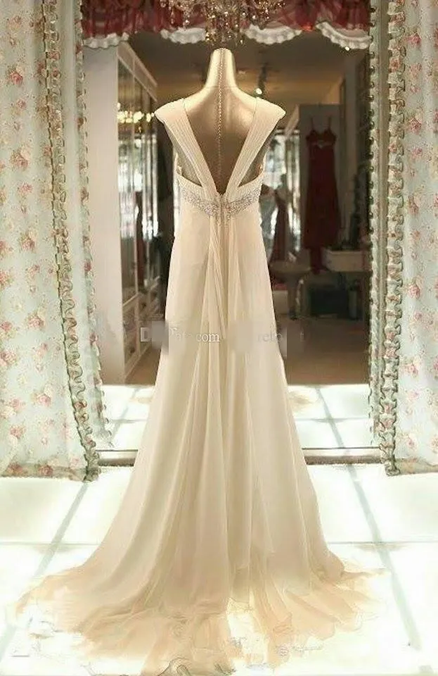 white christmas dresses Graceful Spaghetti Straps Split Pleated Empire Waist V Neck Floor Leng main image 0