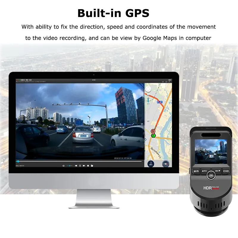 Acheter Caméra de tableau de bord DVR 1080P, caméra avant, intérieure et  arrière, enregistreur de conduite, écran 2 pouces, prise en charge de  Dashcam