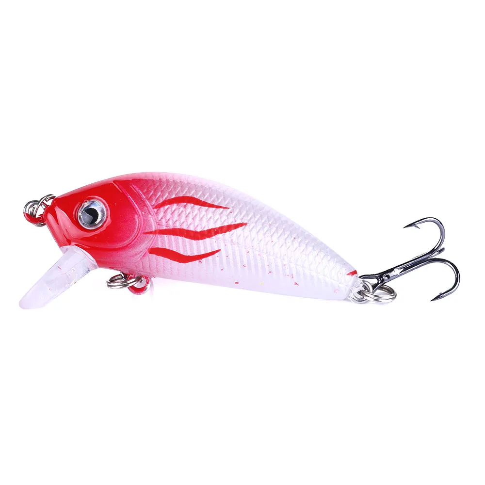 Groothandel 120 stks Swimbaits vissen aas 5 cm 3,6 g 10 # haken vissen tackle lokken forel klassieke minnow bas harde plastic japan carbon haken