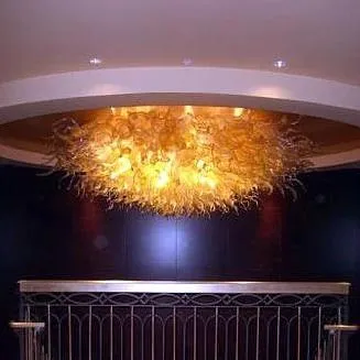 100% bouche soufflé CE UL Borosilicate verre de Murano Dale Chihuly Art dôme lustre plafond spécial lumière LED