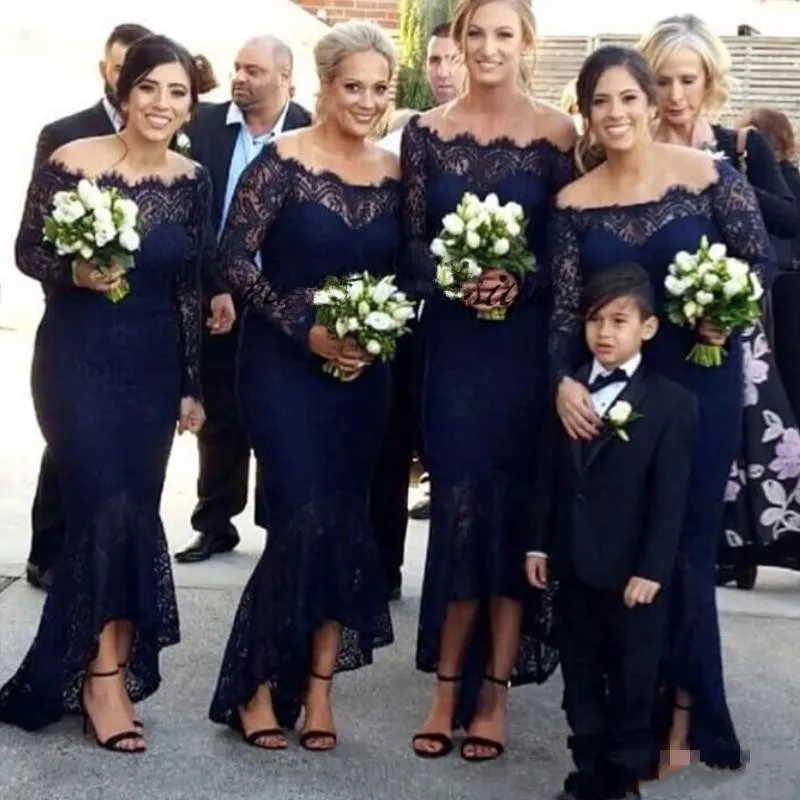 Navy Blue Mermaid Bridesmaid Dresses Off Shoulder... From Babynice666,  $80.12 | DHgate.Com