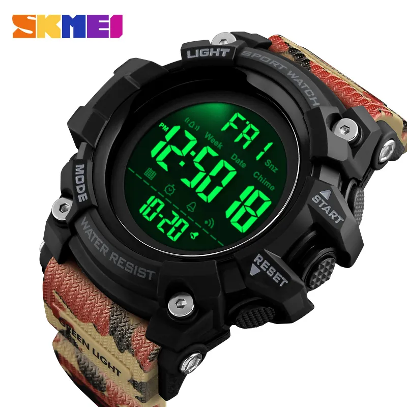 SKMEI montre de Sport en plein air hommes compte à rebours réveil mode montres 5Bar étanche montre numérique Relogio Masculino 1384