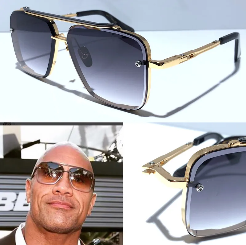 Dwayne Johnson Same Style Sunglasses Men Metal Vintage Sunglasses
