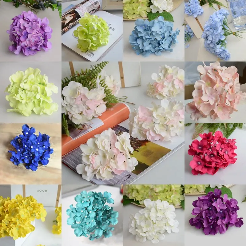 30pcs/lot Hydrangea Head Diy Flower Head Wedding Centerpieces Background Decorative Flower Hydrangea Head Home Decor