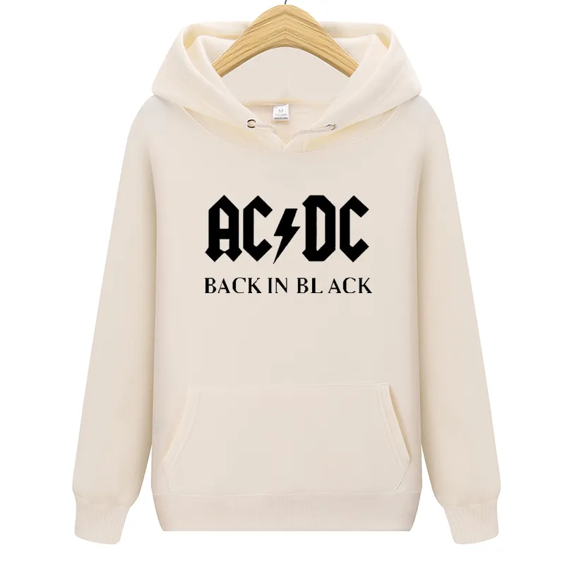 Męski z kapturem list muzyczny AC/DC Zespół Rock Bluza Mężczyzn Mężczyźni Autumn Acdc Graphic O-Neck Bluzy Bluzy Mężczyznę luźne z kapturem