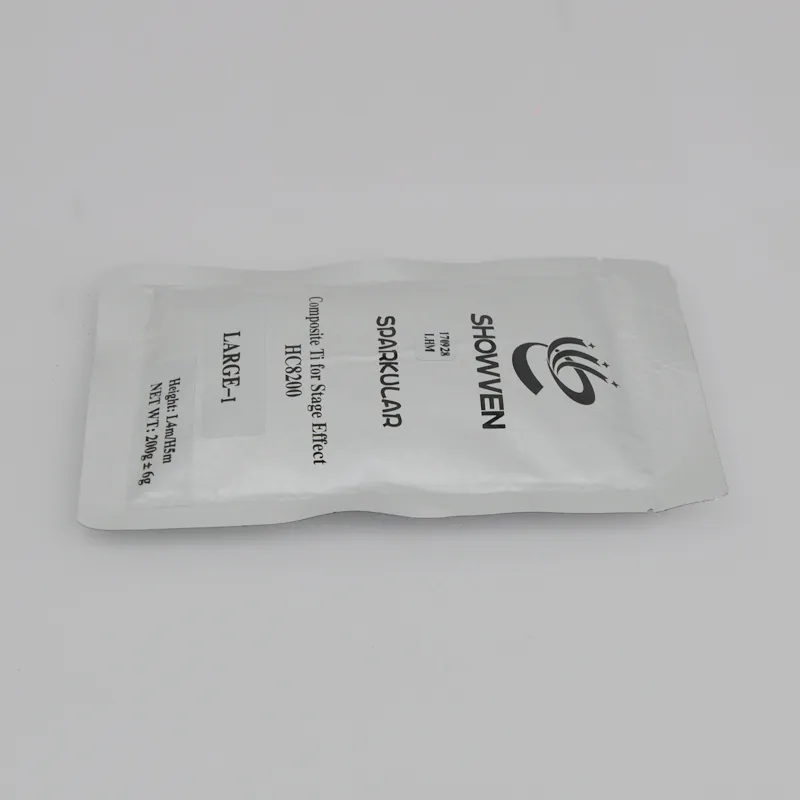 Bästa kvalitet HC8200 200G Visa stora gnistrande granuler TI pulverförbrukningsvaror för bröllop