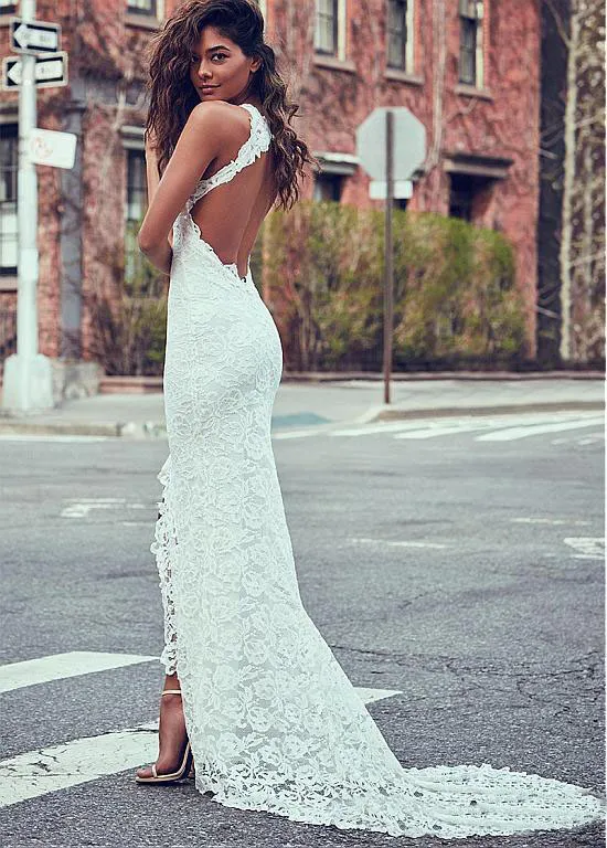 Custom Made Bohemian Lace Halter Sheath Wedding Dress With High Splits And Backless Design For Summer Beach Weddings From Veralovebridal 138.65 DHgate.Com