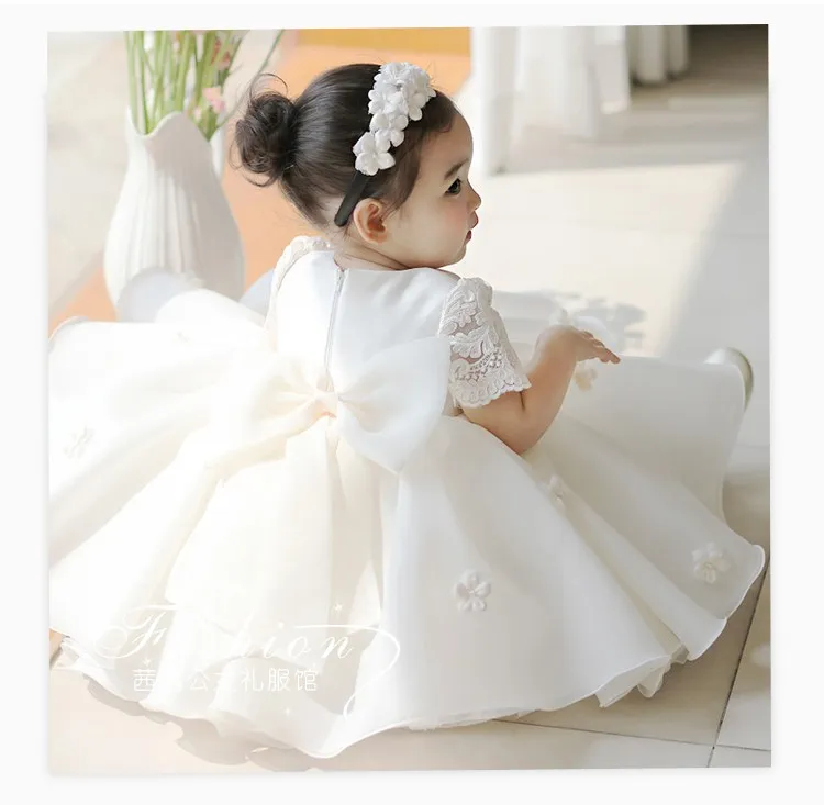 새로운 아기 소녀 드레스 미인 꽃 유아 소녀 파티 Tutu 침례 드레스 플로랄 생일 축하 Christening infantil vestido