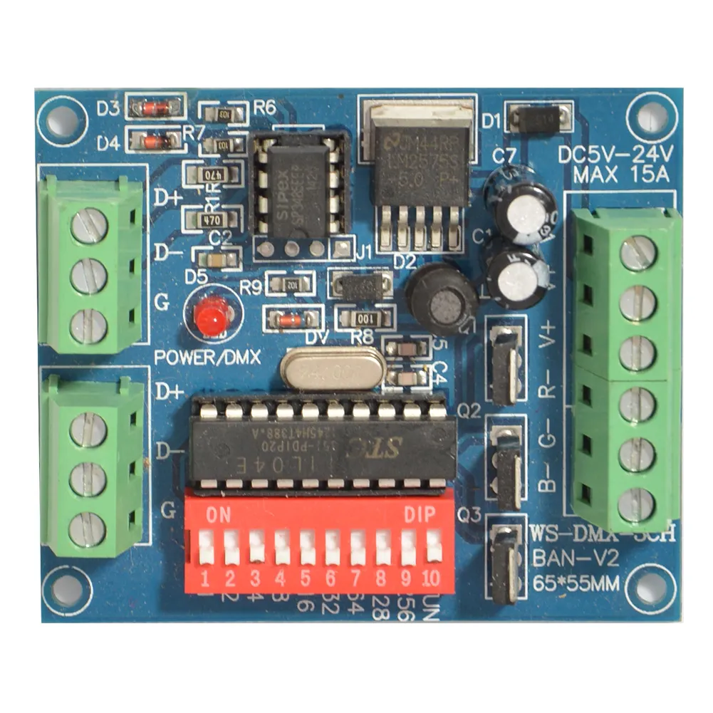 Pilote de décodeur de contrôleur 3CH Easy dmx512 - Module de bande RVB Nœud de vidage WS-DMX-3CH-BAN-V1