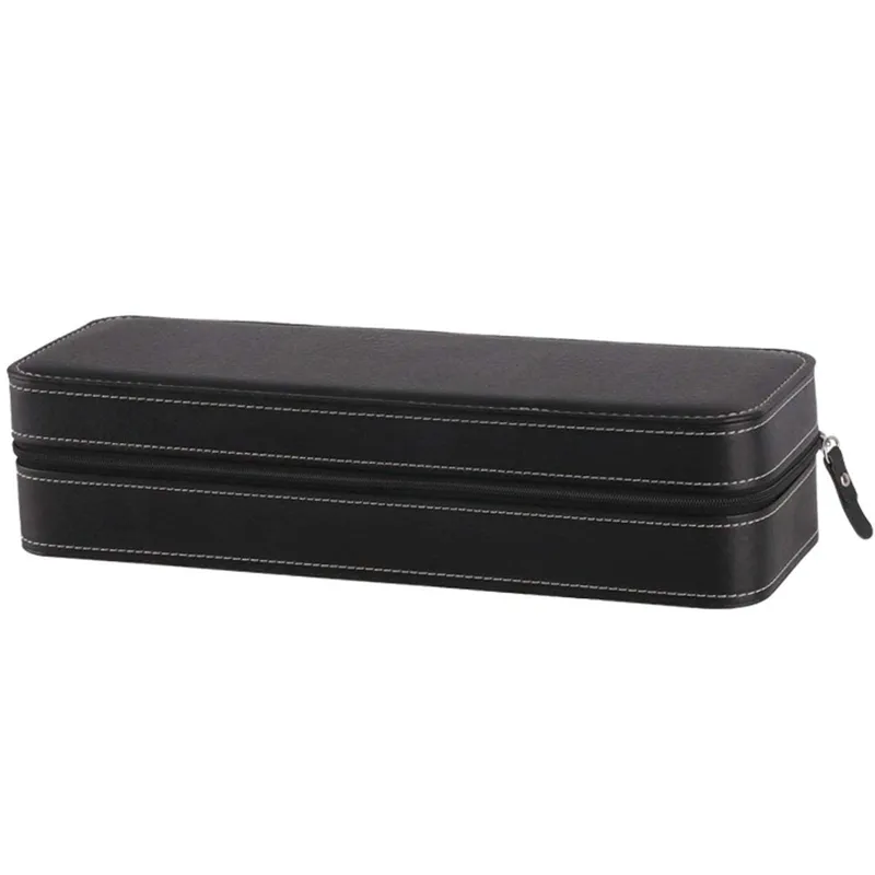 6 Slot Watch Box Portable Travel Dragkedja Case Collector Storage Jewel Storage BoxBlack286w