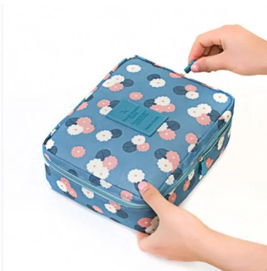 Multi-funzione sacchetto impermeabile trucco cosmetico con la maniglia comoda Tasca interna Storage Bag Viaggi toilette Bag DH0495