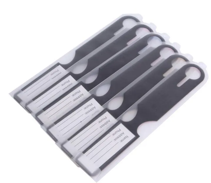 6 Etichette Bagaglio Uxcell In PVC – Impermeabili E Riutilizzabili Per Valigia (Nero E Viola)