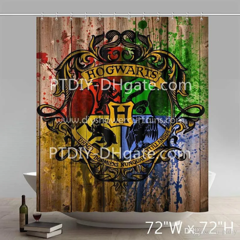 Symbol Hogwarts Crest Watercolor Print Harry Potter Bathing Shower