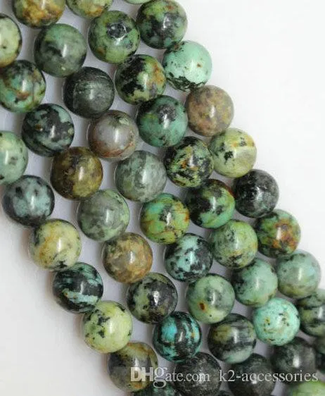 Lote de 189 Uds. De cuentas de 6 mm, piedras turquesas africanas, cuentas redondas sueltas, piedras preciosas naturales semipreciosas, joyería DIY Making220e