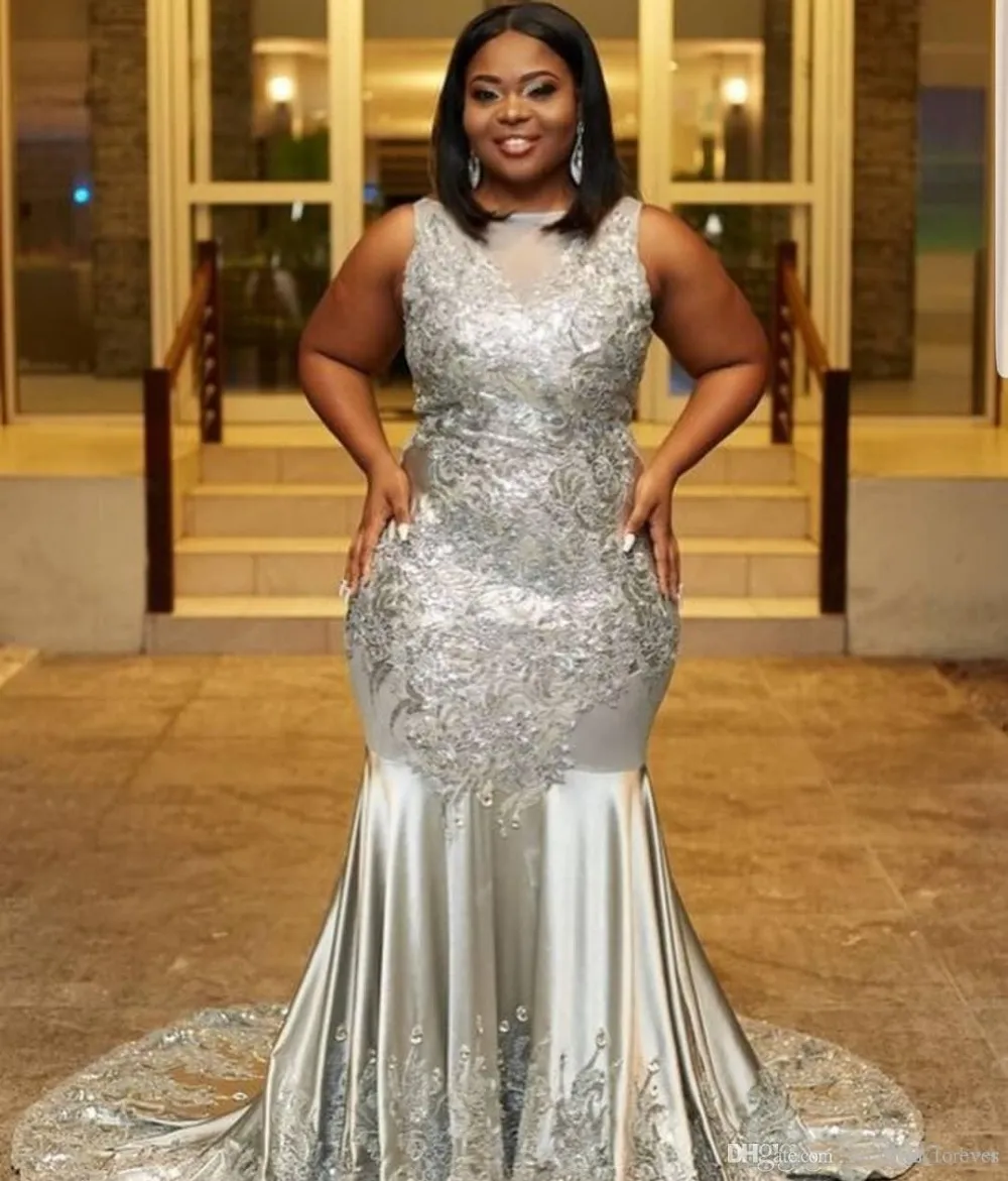 plus size silver dress