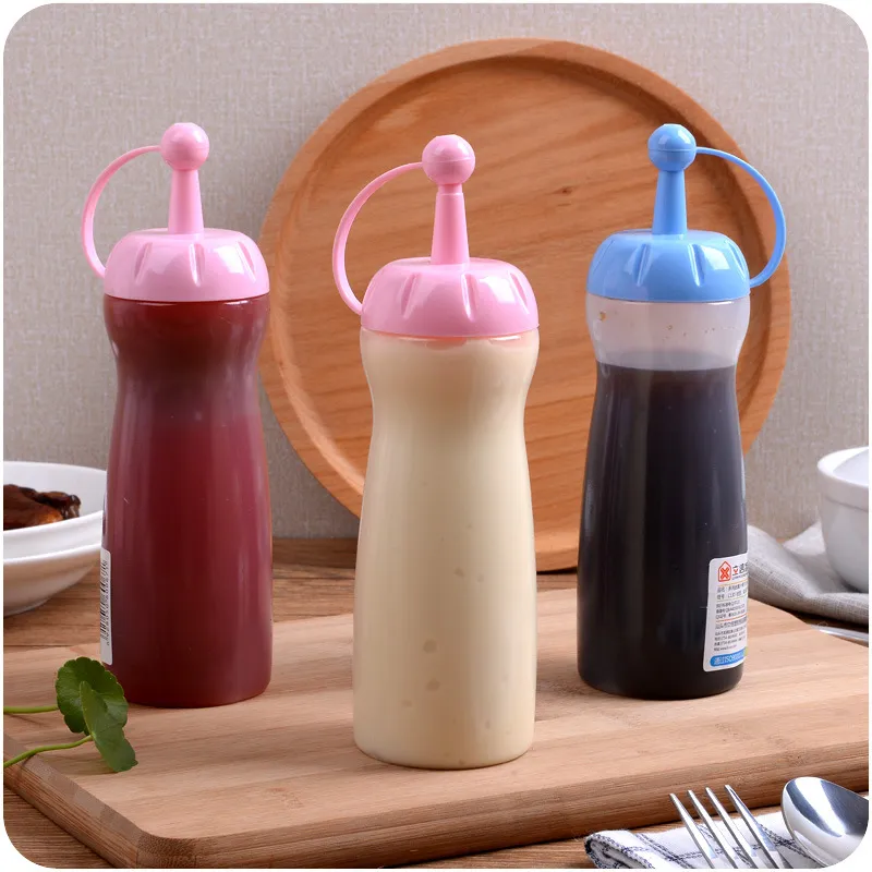 Lot De 3 Bouteilles à Condiments à Presser 3 Trous - Distributeur Sauce Ketchup Vinaigrette