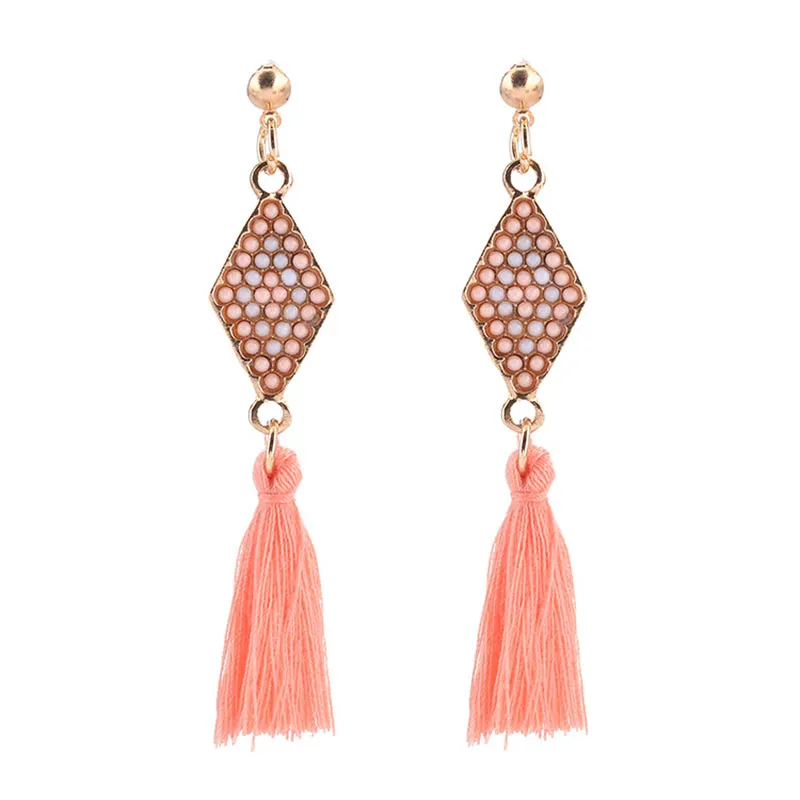 2019 handmade ethnic bohemian long thread tassel earrings vintage Jewelry for woman and girls free shipping C6030