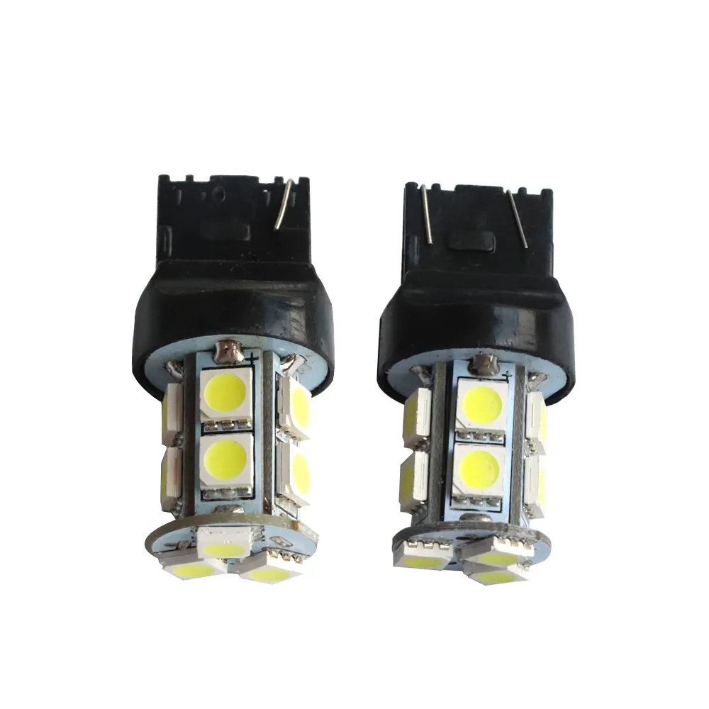 2PCS T20 7440 Turn Signal Light 6.5W 5050 13SMD LED Reverse Light White