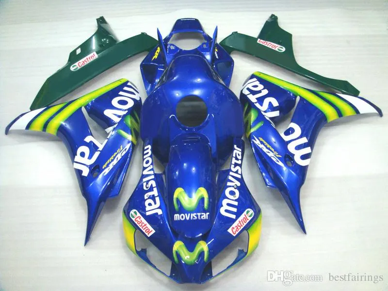 100% Fitment Injection Golding Fairings för Honda CBR1000RR 2006 2007 Blue Green Fairing Kit CBR 1000 RR 06 07 FD24