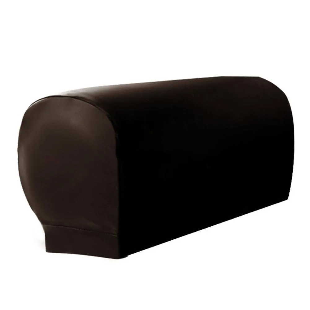 2 pièces pratique PU cuir canapé housse meubles élastique imperméable extensible bras protecteurs accessoires canapé accoudoir couvre