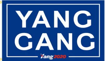 0,9 x 1,5 m Andrew Yang pour le drapeau électoral du président 2020, faire réfléchir l'Amérique plus fort Andrew Yang 2020 drapeau extérieur