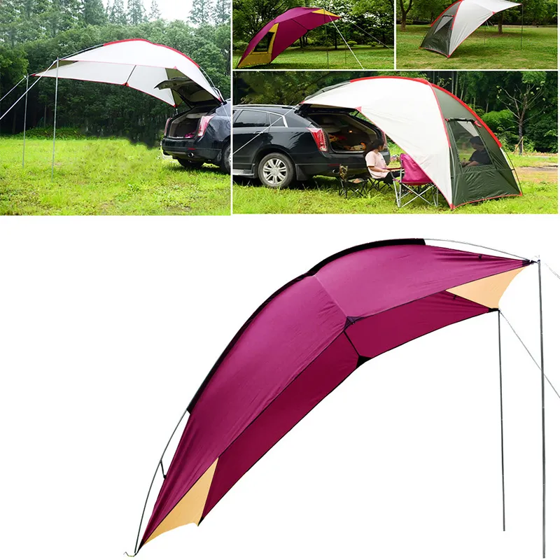 Tente de queue de voiture SUV de camping portable en plein air Tente d'ombre de pluie auto-conduite