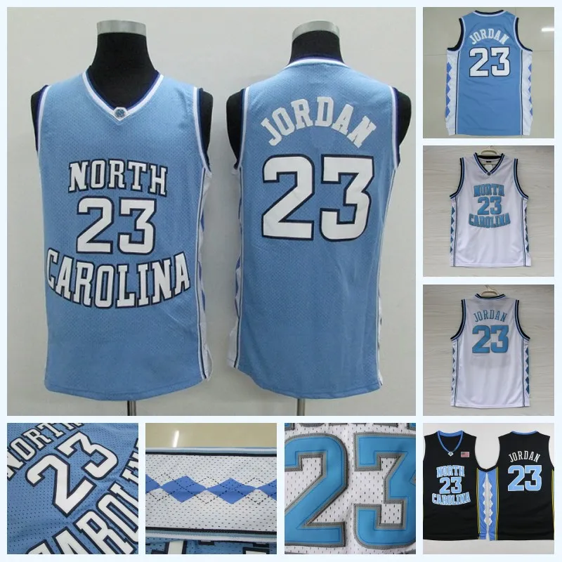 Stitched Youth North Carolina Tar Heels 23 Michael Jor dan NCAA College Basketball Jersey Doppia cucitura Nome e numero Spedizione veloce