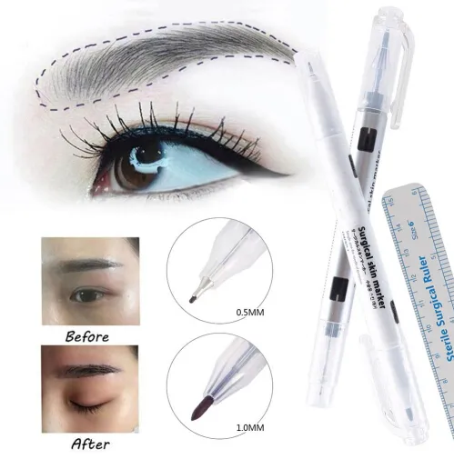 thumbnail image 2 of Microblading Surgical Skin Marker Pen Set - Eyebrow Positioning Pen For Tattoo/Piercing (Black, Red, Brown) 2 of 4