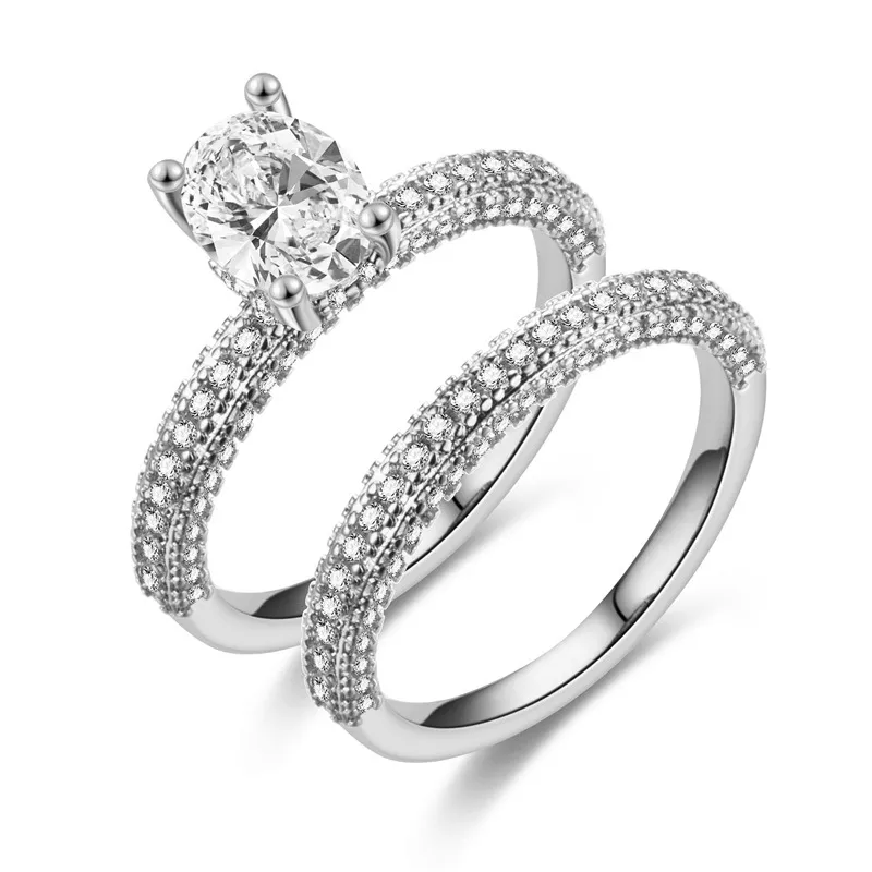 Bagues de fiançailles de mariage pour femmes pierres de zircone cubique bague bande de mariage nouveaux bijoux de mode de haute qualité