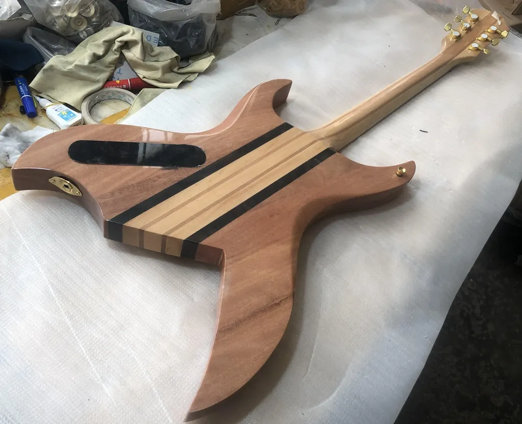 RICH Stealth Chuck Schuldiner manico per chitarra elettrica in acero spalted naturale, cordiera TP-6, manico sandwich in 5 pezzi, hardware dorato