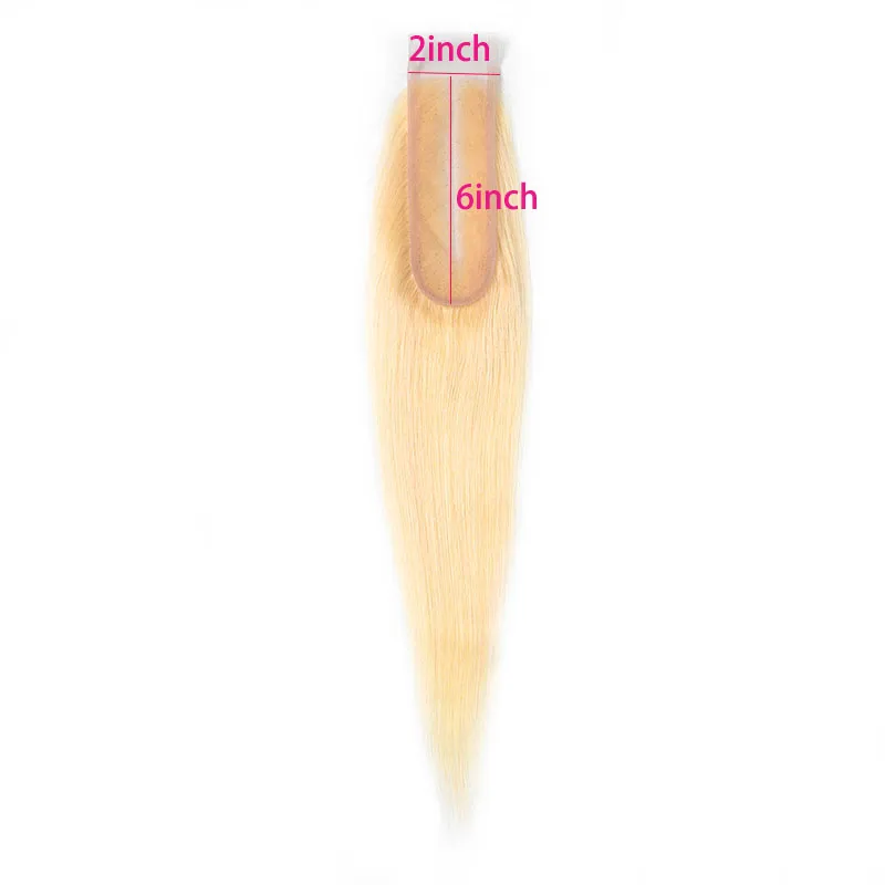 Индийские натуральные человеческие волосы Yirubeauty 613 # Цвет 2X6 Кружевная застежка Средняя часть Шелковистые прямые 10-22 дюйма