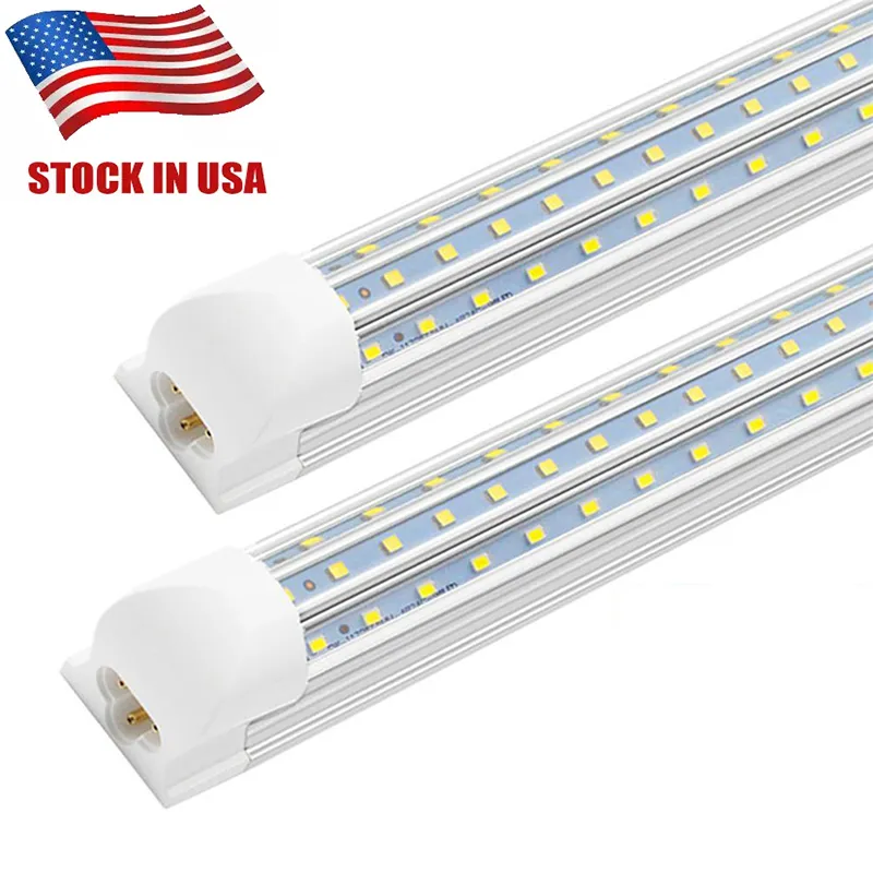 20 adet 8ft led dükkan ışıkları fikstür -120W, 12000lm, 6000k serin beyaz, D şeklinde, tüp ışık, balast yok, süper parlak beyaz, garaj için ampuller