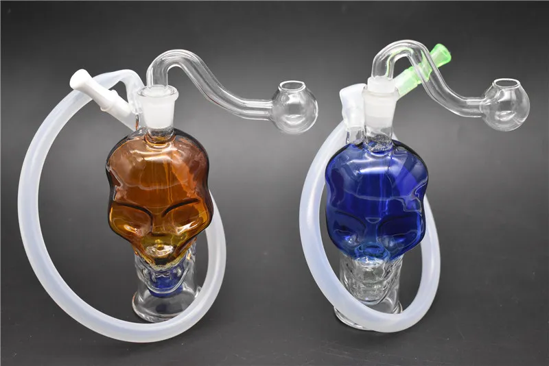 Nieuwe stijl kleurrijke mini dikke Schedel Glas booreiland Waterpijpen Waterleiding Percolator Waterpijp Roken Tabakspijpen Vormige Booreilanden waterpijpen