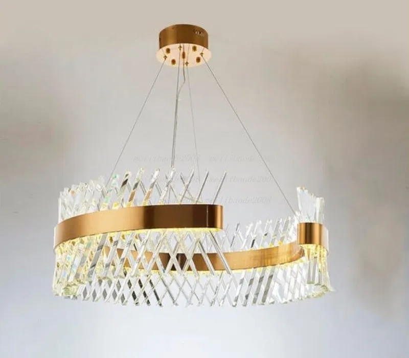 Lustre en cristal moderne de luxe pour salon Design créatif décor à la maison luminaires Suspension LED Lustres AC90-265V MYY
